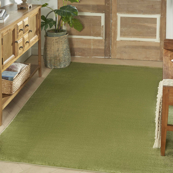 Trent Austin Design® Mullican Sandy Solid Green Easy Care Area Rug